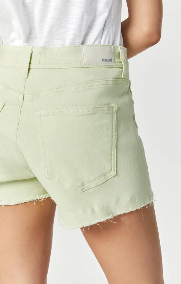 Rosie Boyfriend Shorts In Lime Sherbet LA Blue Women Mavi Jeans Shorts Rosie Boyfriend Shorts In Lime Sherbet LA Blue Women Mavi Jeans Shorts