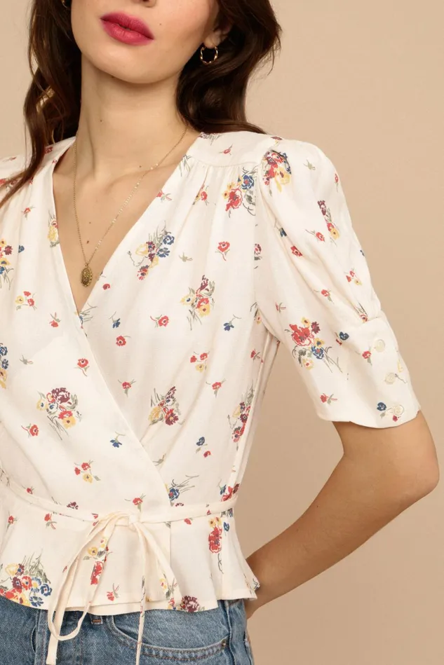 Rouje DITA Top Ecru Bouquet Du Sud Women Blouses and Tops