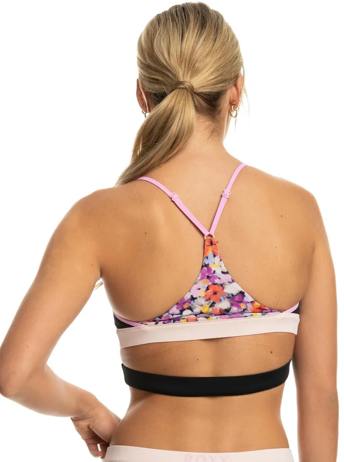 Roxy Active Swimsuits Roxy Active Bralette Bikini Top Anthracite Swim Blooms 8211 Women