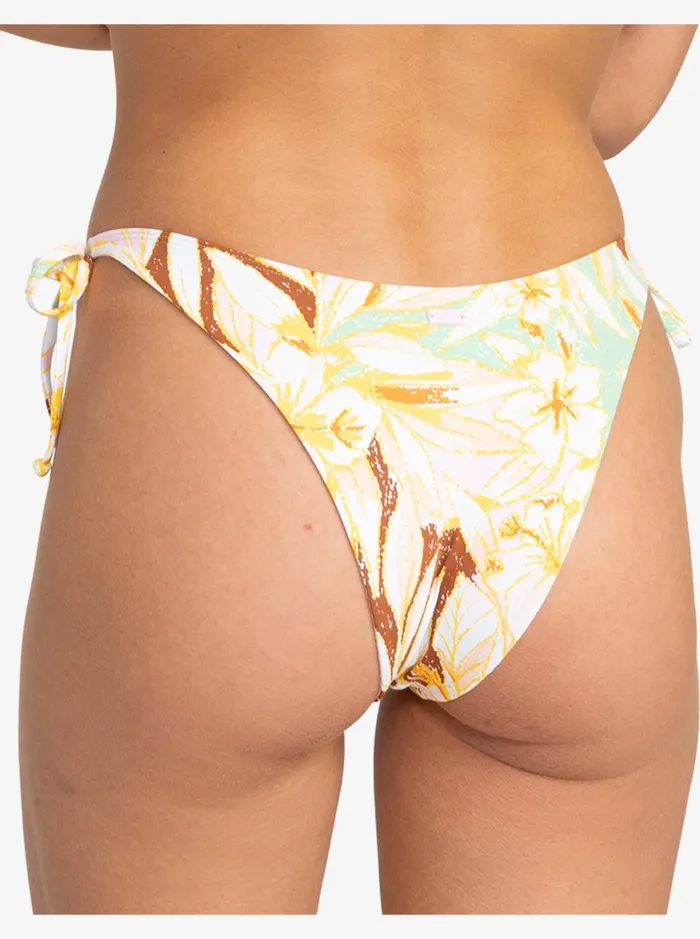 Roxy Bikini Bottoms Pants Beach Classics Tie Side High Leg Cheeky Bikini Bottoms Quiet Green Coast 2 Coast 8211 Women