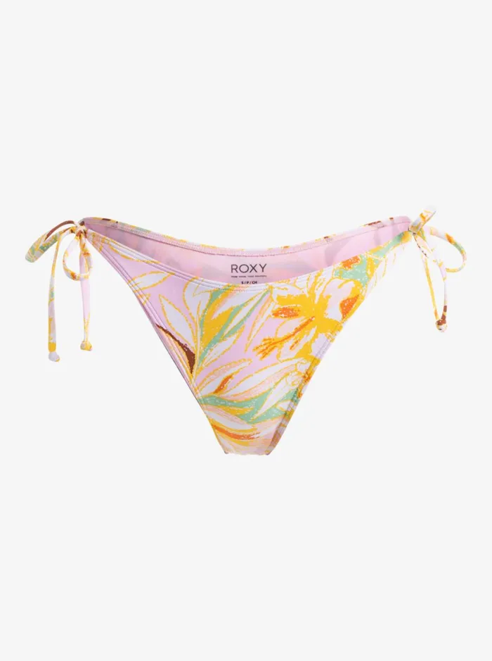 Roxy Bikini Bottoms Pants Beach Classics Tie Side High Leg Cheeky Bikini Bottoms Quiet Green Coast 2 Coast 8211 Women