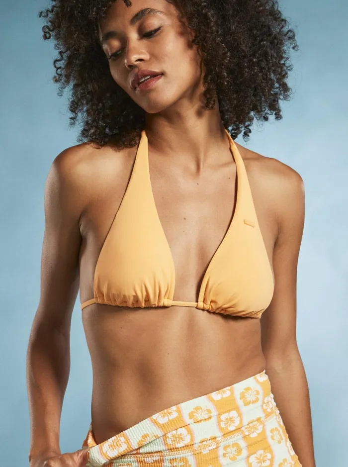 Roxy Bikinis Beach Classics Tiki Triangle Bikini Top Mock Orange 8211 Women