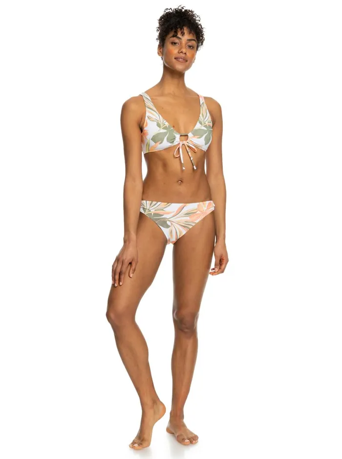 Roxy Bikinis Printed Beach Classics Bralette Bikini Top Bright White Subtly Salty Flat 8211 Women