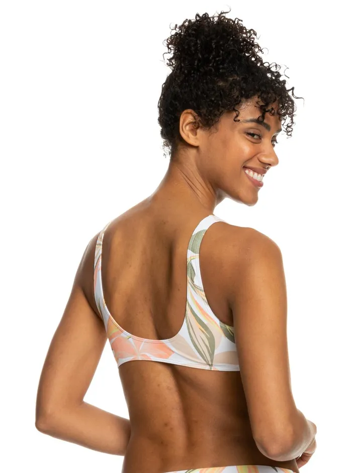 Roxy Bikinis Printed Beach Classics Bralette Bikini Top Bright White Subtly Salty Flat 8211 Women