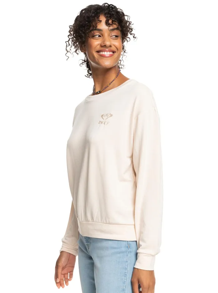 Roxy Fleece and Hoodies Surfing By Moonlight D Cozy Lounge Top Tapioca 8211 Women
