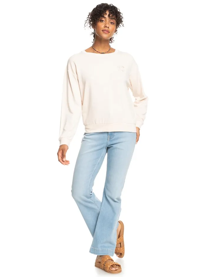 Roxy Fleece and Hoodies Surfing By Moonlight D Cozy Lounge Top Tapioca 8211 Women