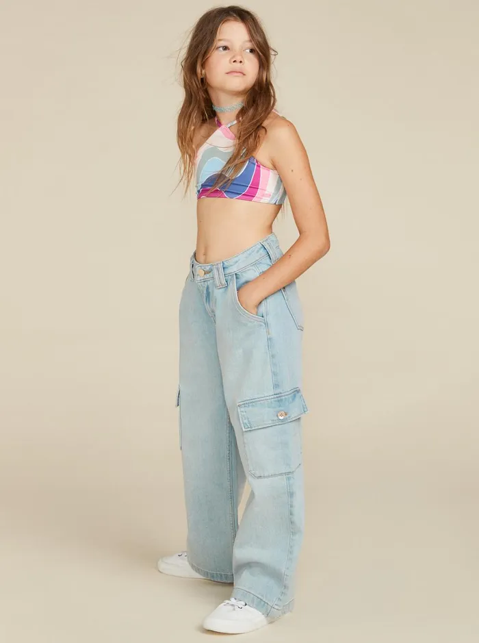 Roxy Jeans and Pants Girl039s 416 Celestial Dancer Cargo Pants Light Blue 8211 Women