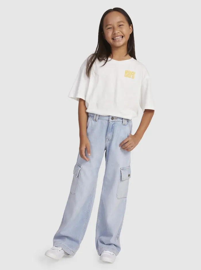 Roxy Jeans and Pants Girl039s 416 Celestial Dancer Cargo Pants Light Blue 8211 Women