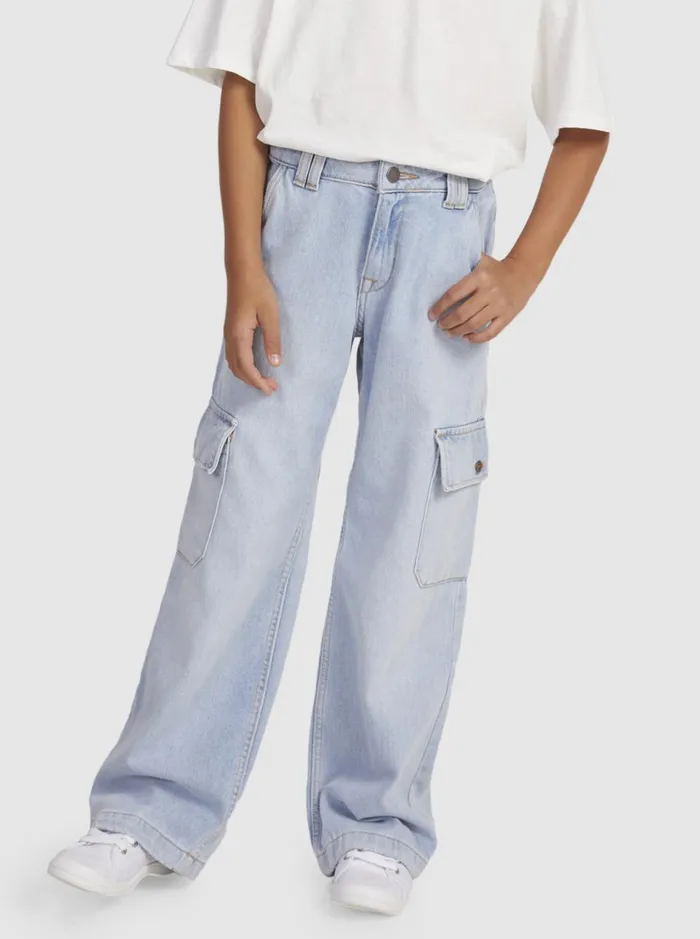 Roxy Jeans and Pants Girl039s 416 Celestial Dancer Cargo Pants Light Blue 8211 Women