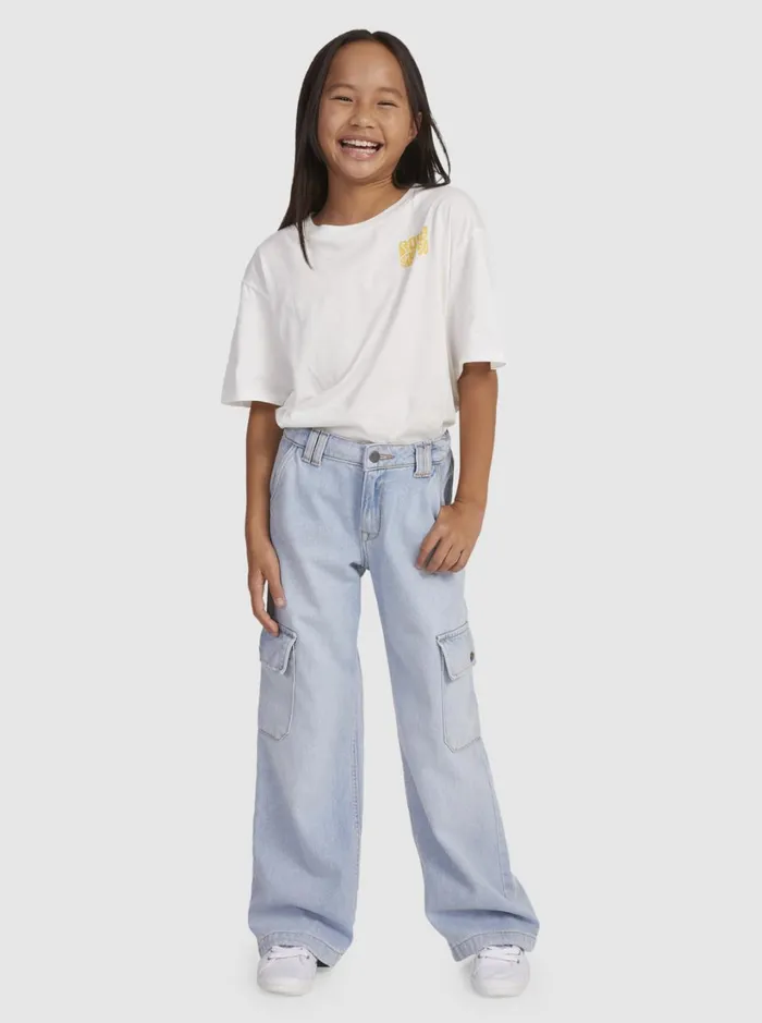 Roxy Jeans and Pants Girl039s 416 Celestial Dancer Cargo Pants Light Blue 8211 Women