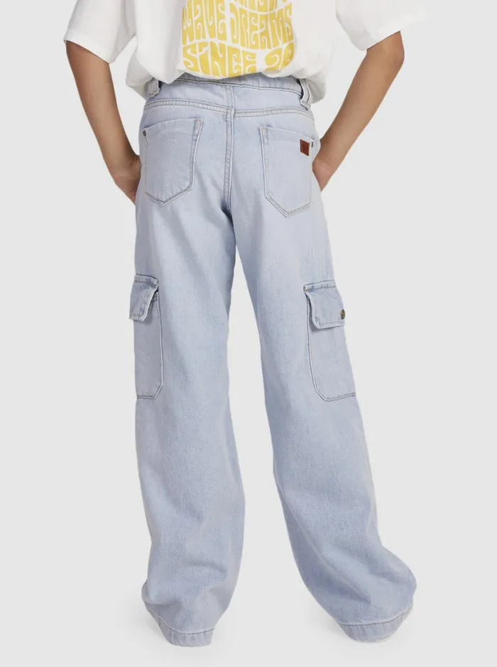 Roxy Jeans and Pants Girl039s 416 Celestial Dancer Cargo Pants Light Blue 8211 Women