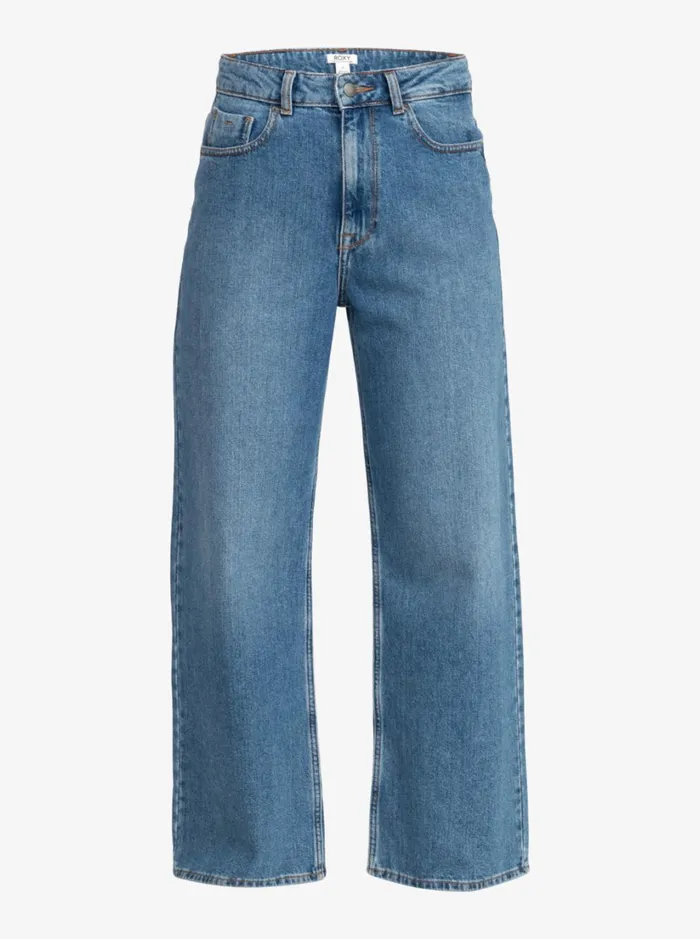 Roxy Pants and Jeans Surf On Cloud High Wide Leg Jeans Medium Blue 8211 Women