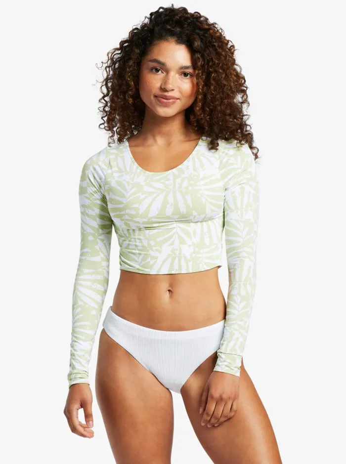 Roxy Rashguards Waves For Days Long Sleeve UPF 50 Rashguard Seacrest Hot Tropics 8211 Women