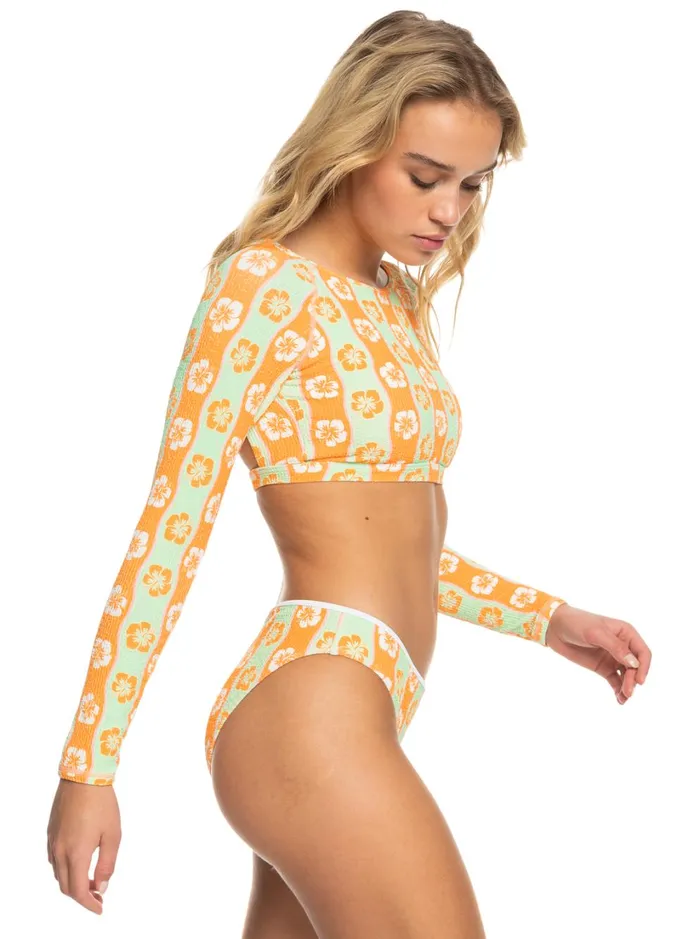 Roxy Rashguards Wavy Babe Cropped Long Sleeve Rashguard Ambroisia Wave Babe Small 8211 Women