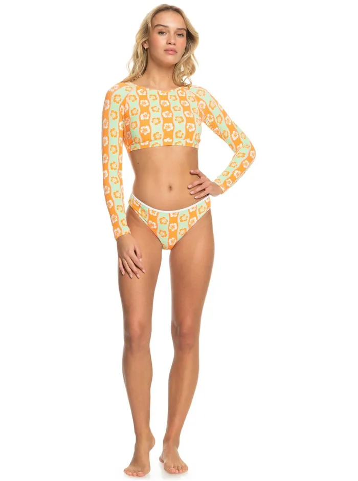 Roxy Rashguards Wavy Babe Cropped Long Sleeve Rashguard Ambroisia Wave Babe Small 8211 Women