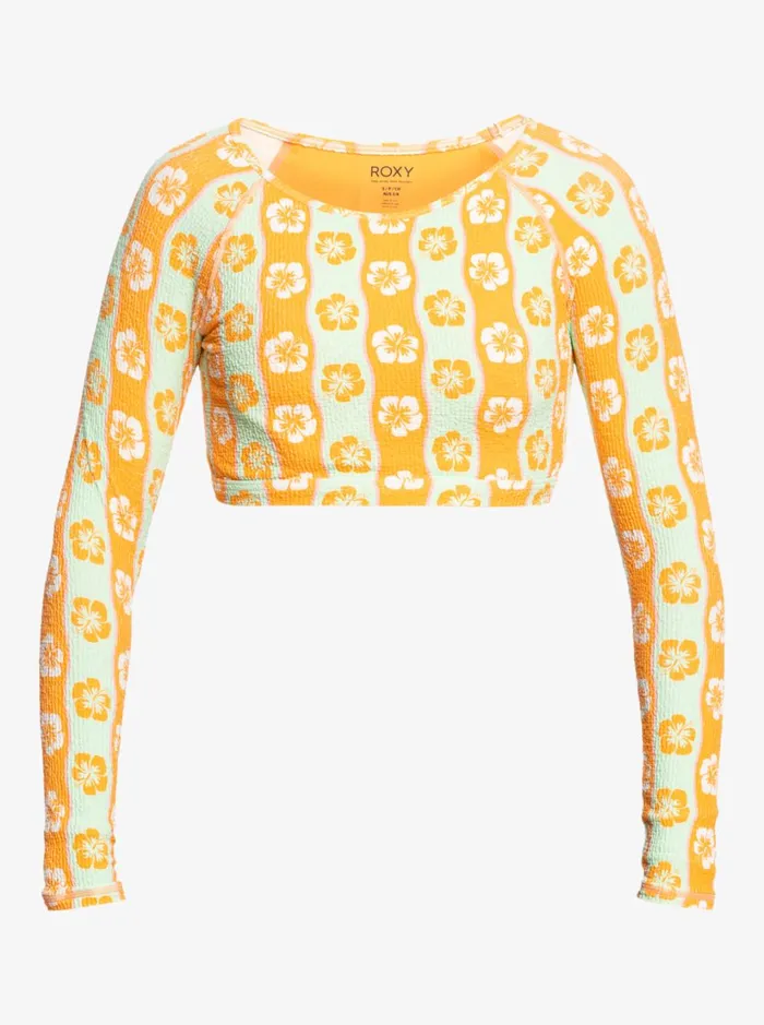 Roxy Rashguards Wavy Babe Cropped Long Sleeve Rashguard Ambroisia Wave Babe Small 8211 Women