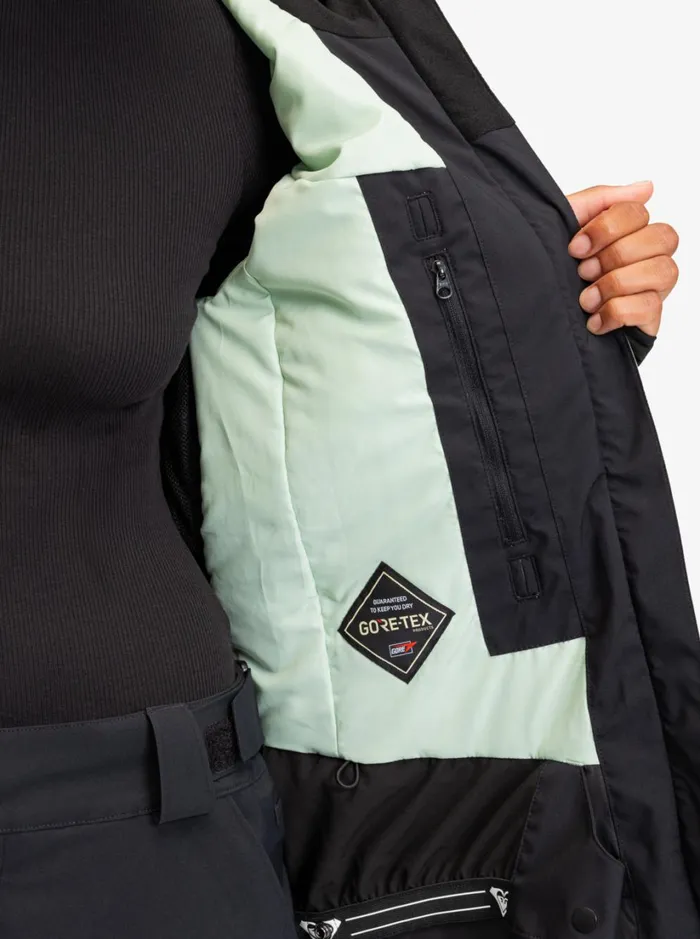 Roxy Snow Jackets GORETEX Stretch Purelines Technical Snow Jacket Cameo Green 8211 Women