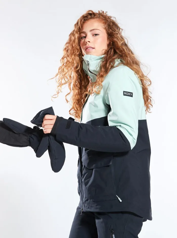 Roxy Snow Jackets GORETEX Stretch Purelines Technical Snow Jacket Cameo Green 8211 Women