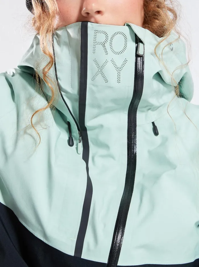 Roxy Snow Jackets GORETEX Stretch Purelines Technical Snow Jacket Cameo Green 8211 Women