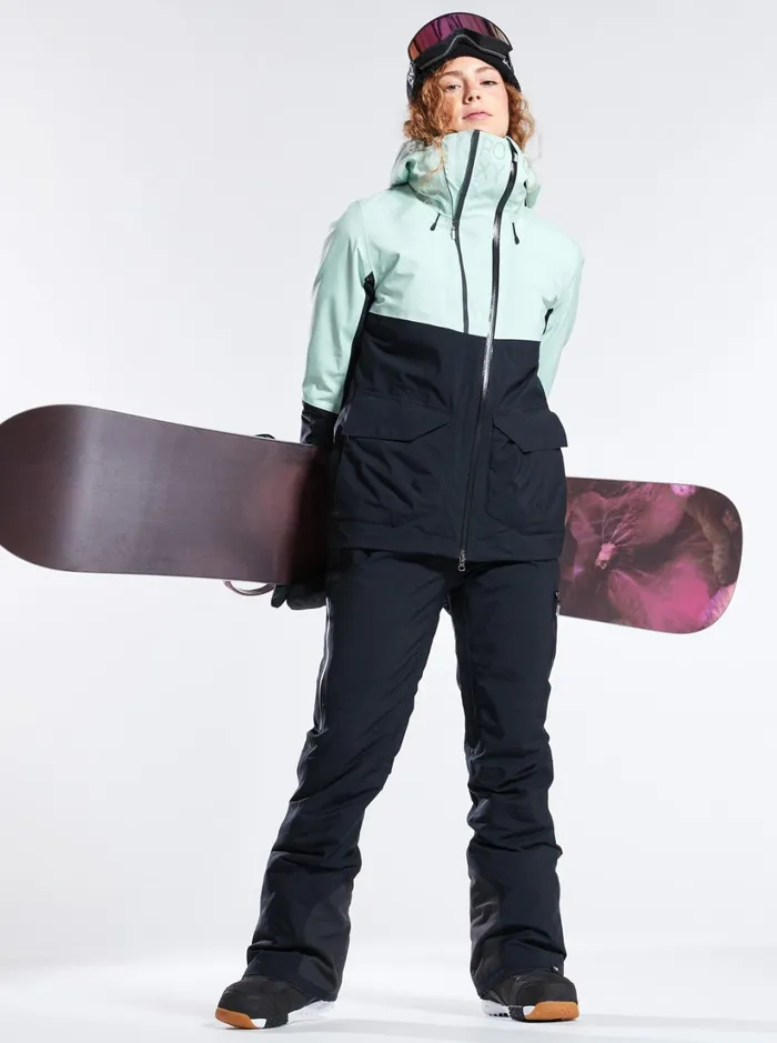 Roxy Snow Jackets GORETEX Stretch Purelines Technical Snow Jacket Cameo Green 8211 Women