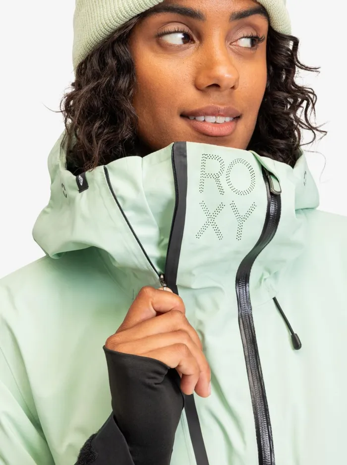 Roxy Snow Jackets GORETEX Stretch Purelines Technical Snow Jacket Cameo Green 8211 Women