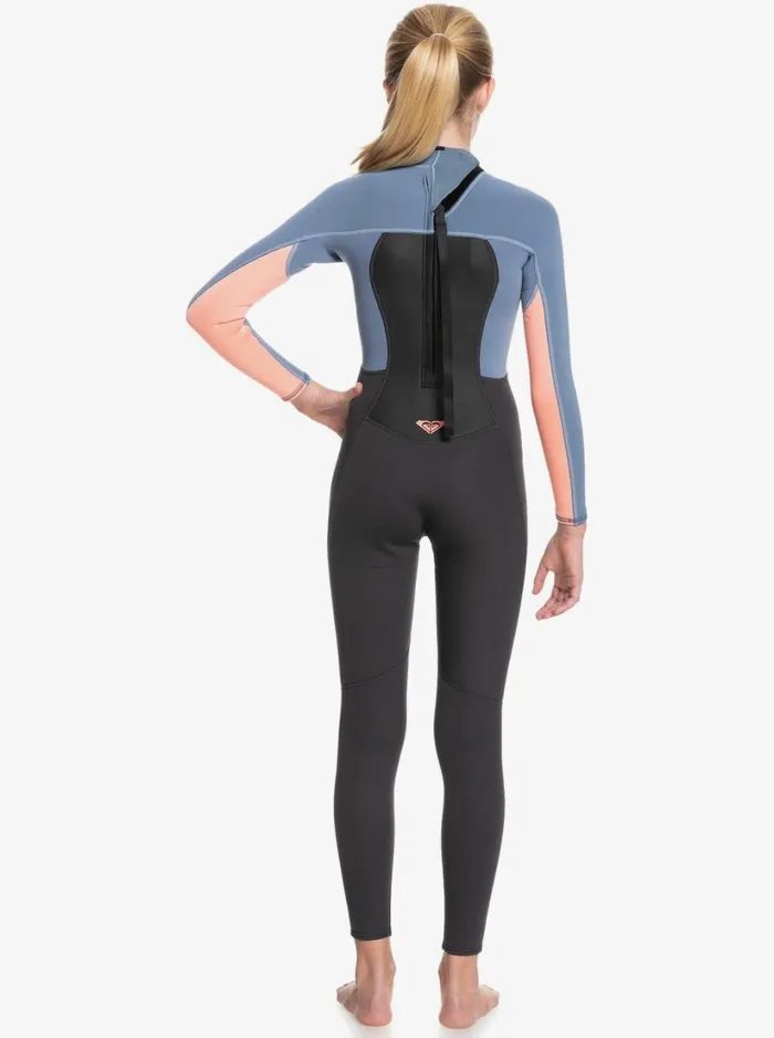 Roxy Surf Girl039s 816 32mm Prologue Back Zip Wetsuit Cloud Blkpowderdgreysunglow 8211 Women