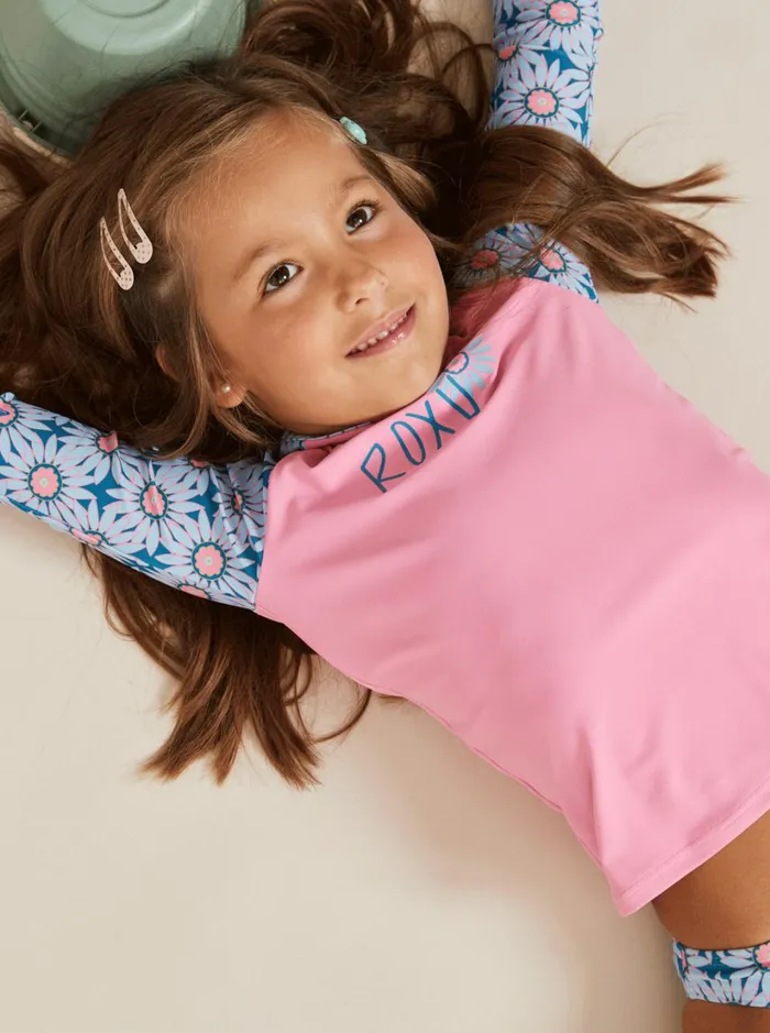 Roxy Surf Girls039 27 Bold Florals Long Sleeve Rashguard Set Crystal Teal Sol Flower 8211 Women