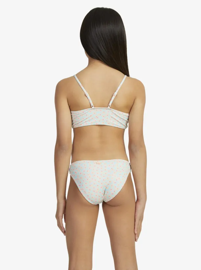 Roxy Swim Girl039s 716 Flower Bed Cropped Tank Set Bikini Set Aruba Blue Flower Bed 8211 Women