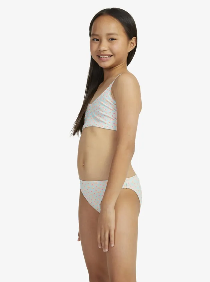 Roxy Swim Girl039s 716 Flower Bed Cropped Tank Set Bikini Set Aruba Blue Flower Bed 8211 Women