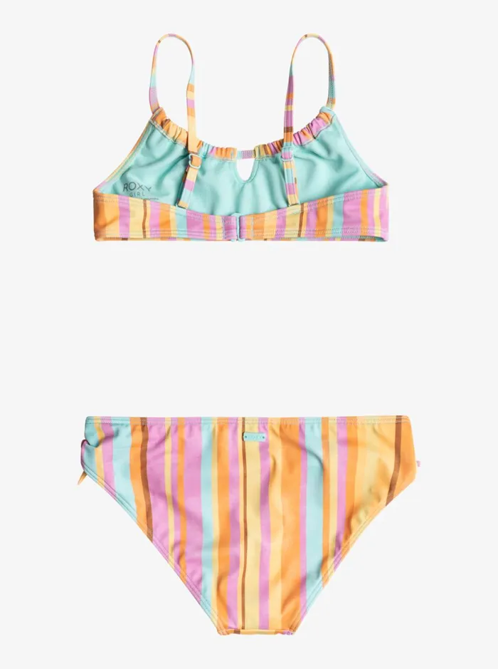 Roxy Swim Girl039s 716 Jungle Mirage Bralette Set Bikini Set Opera Mauve Mirage Stripe Swim 8211 Women