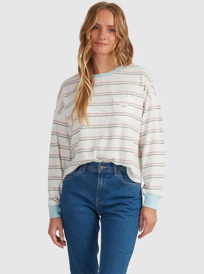 Roxy Tees and Tanks Starry Sky Long Sleeve TShirt Snow White Beach Bum 8211 Women Roxy Tees and Tanks Starry Sky Long Sleeve TShirt Snow White Beach Bum 8211 Women