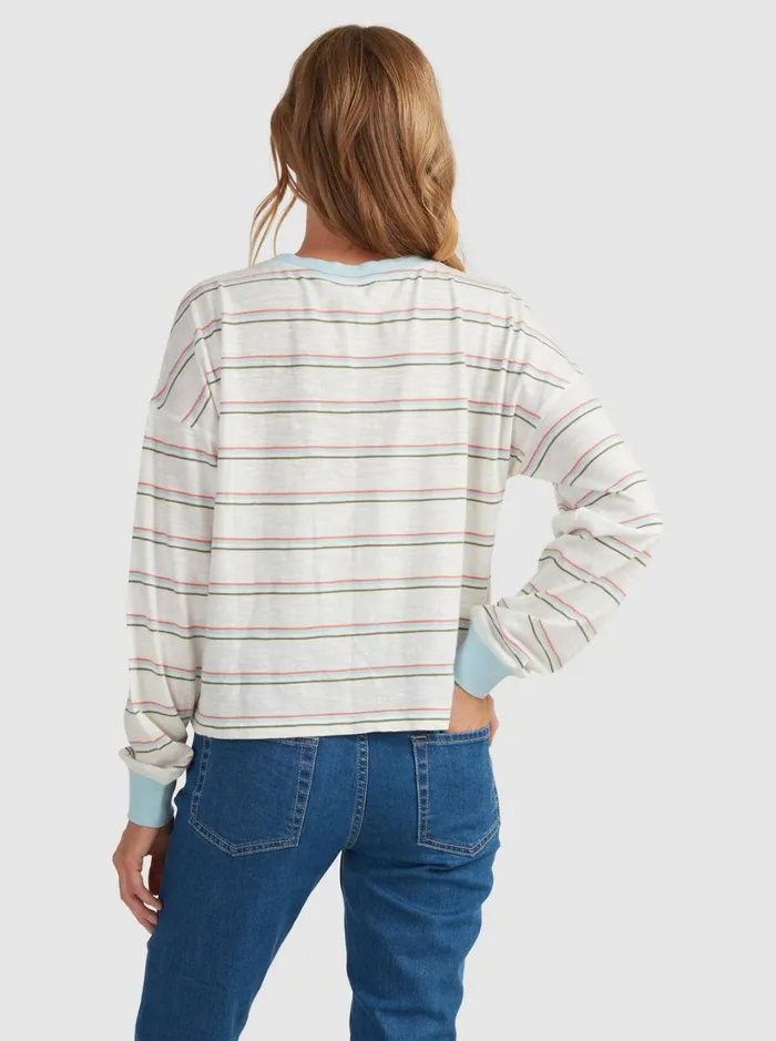 Roxy Tees and Tanks Starry Sky Long Sleeve TShirt Snow White Beach Bum 8211 Women