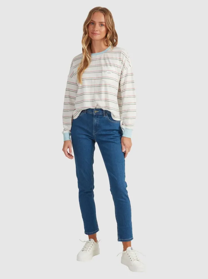 Roxy Tees and Tanks Starry Sky Long Sleeve TShirt Snow White Beach Bum 8211 Women