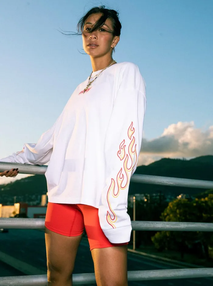 Roxy Tops Kelia 7 Long Sleeve TShirt Lucent White 8211 Women