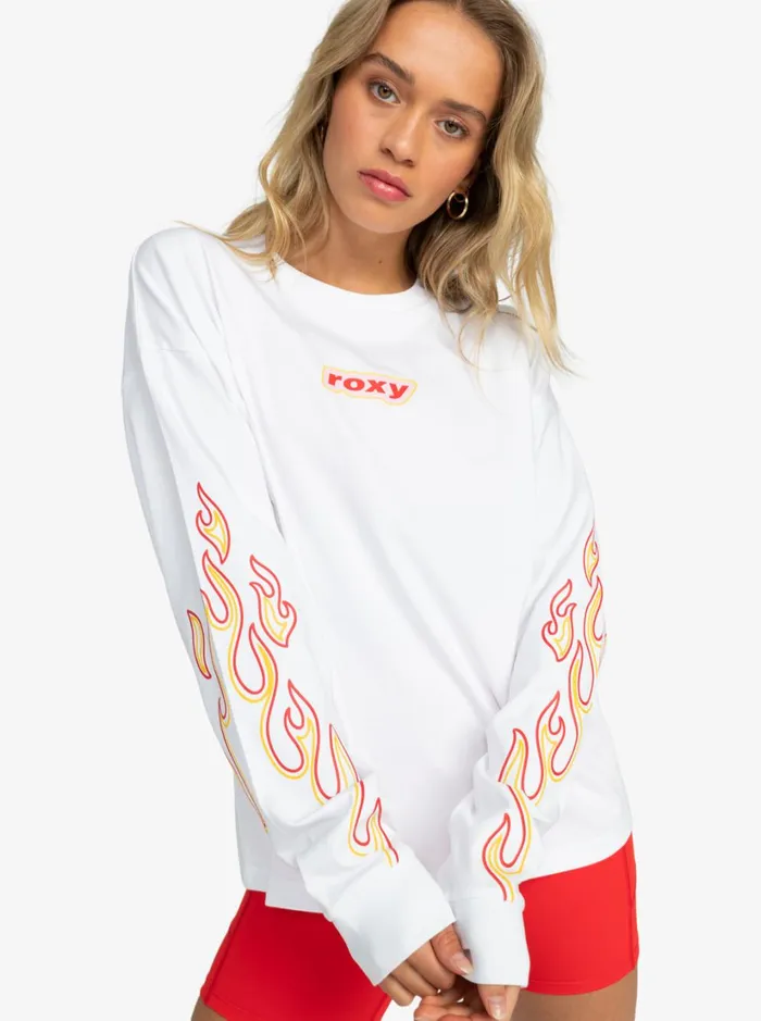 Roxy Tops Kelia 7 Long Sleeve TShirt Lucent White 8211 Women