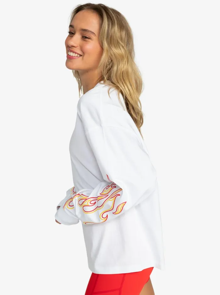 Roxy Tops Kelia 7 Long Sleeve TShirt Lucent White 8211 Women