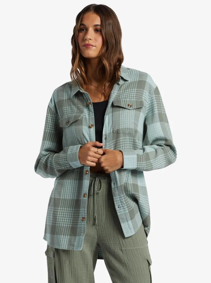 Roxy Tops Let It Go Flannel Long Sleeve Shirt Blue Surf Hallo Plaid 8211 Women Roxy Tops Let It Go Flannel Long Sleeve Shirt Blue Surf Hallo Plaid 8211 Women