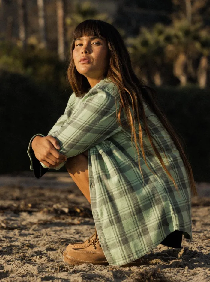 Roxy Tops Let It Go Flannel Long Sleeve Top Quiet Green Swell Check 8211 Women Roxy Tops Let It Go Flannel Long Sleeve Top Quiet Green Swell Check 8211 Women