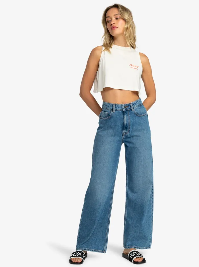 Roxy Tops Roxy X Grl Swirl Cropped Vest Top Tapioca 8211 Women