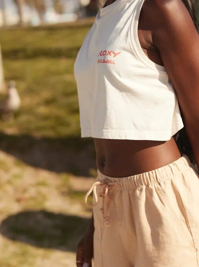 Roxy Tops Roxy X Grl Swirl Cropped Vest Top Tapioca 8211 Women