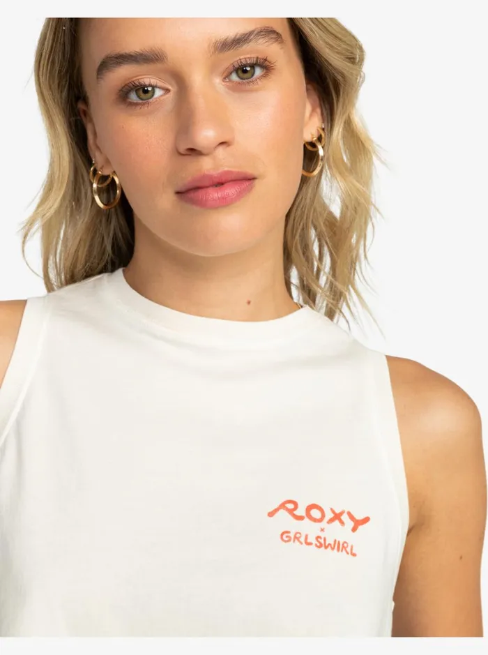 Roxy Tops Roxy X Grl Swirl Cropped Vest Top Tapioca 8211 Women
