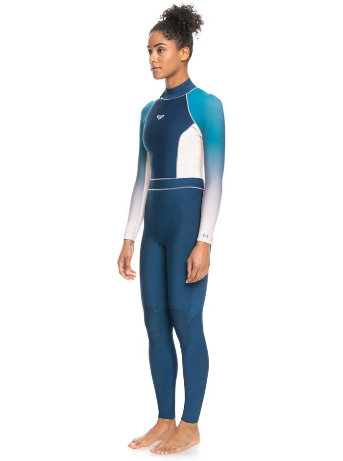 Roxy Wetsuits 32mm Roxy Rise Back Zip Wetsuit Iodine Blue 8211 Women