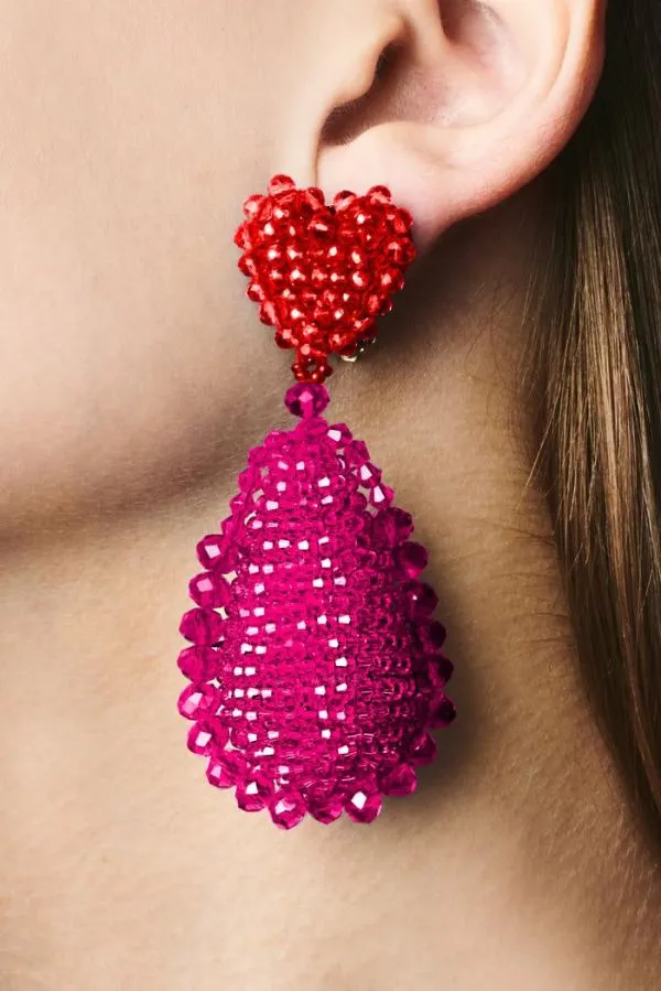 Sachin and Babi Adeline Earrings 8211 Faceted Beads Rubyraspberry Women Earrings