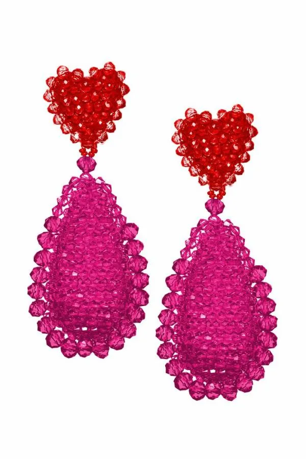 Sachin and Babi Adeline Earrings 8211 Faceted Beads Rubyraspberry Women Earrings