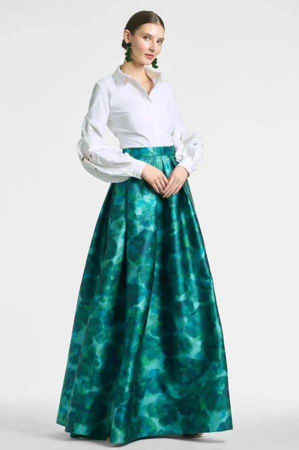 Sachin and Babi Ava Skirt 8211 Emerald Watercolor Floral Emerald Watercolor Floral Women Matching Sets
