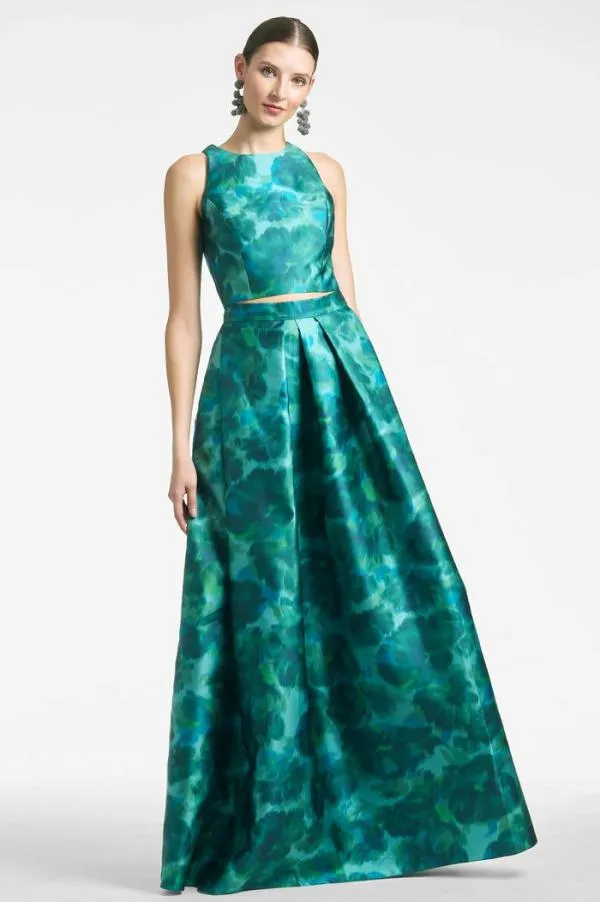 Sachin and Babi Ava Skirt 8211 Emerald Watercolor Floral Emerald Watercolor Floral Women Matching Sets