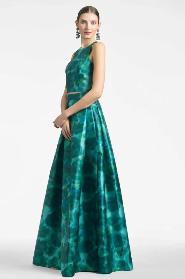 Sachin and Babi Ava Skirt 8211 Emerald Watercolor Floral Emerald Watercolor Floral Women Matching Sets