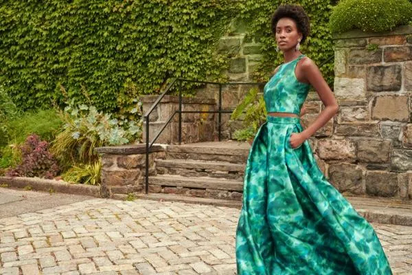Sachin and Babi Ava Skirt 8211 Emerald Watercolor Floral Emerald Watercolor Floral Women Matching Sets