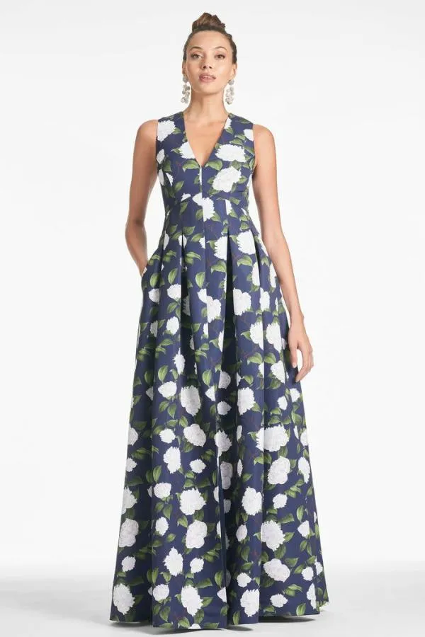Sachin and Babi Brooke Gown 8211 NavyIvory Moonlit Garden Navyivory Moonlit Garden Women Plus Sizes