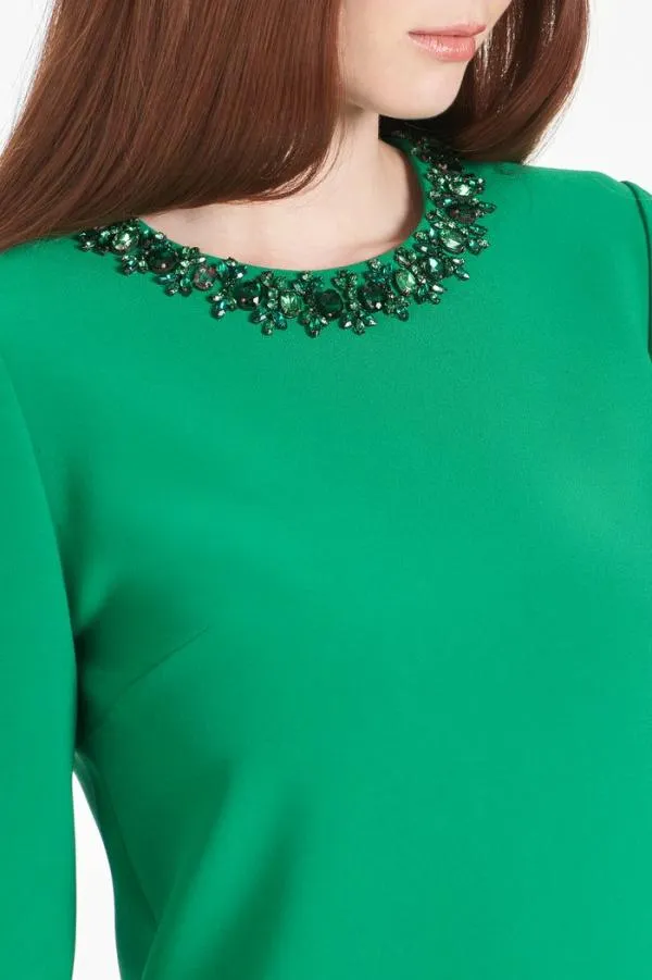 Sachin and Babi Embellished Lily Dress 8211 Cadmium Green Cadmium Green Women Sheath